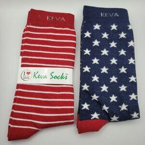 Keva Socks Patriotic Stars Stripes Adult One Size Independance America Flag July